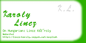 karoly lincz business card